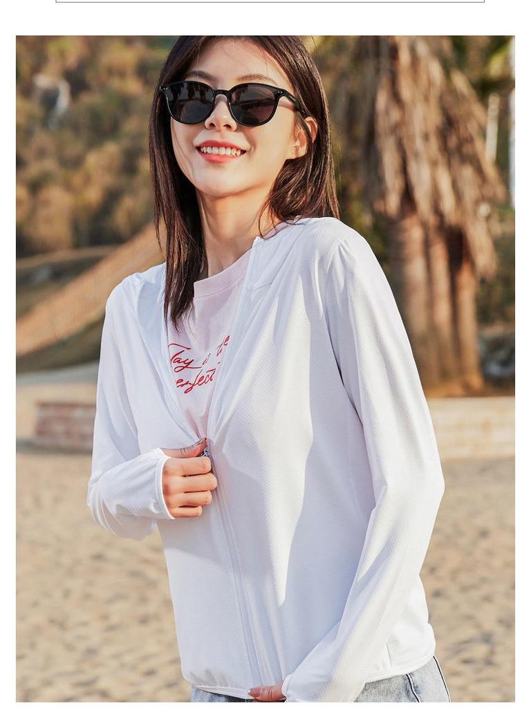 Women's Hooded Sun Protection Jacket: 2024 Summer Lightweight, Long-Sleeve, Breathable, Solid Color, Thin Knit Design