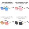 Womens Metal Frame Square Sunglasses With Pink Polycarbonate Lenses For Fashion And Sun Protection