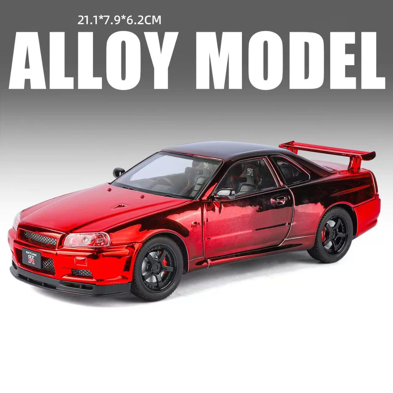 

1:24 Scale GTR Dinastia Sports Car Model Toy Metal Diecast Doors Opened Electroplated Supercar Models Toys Home Decor Decoration