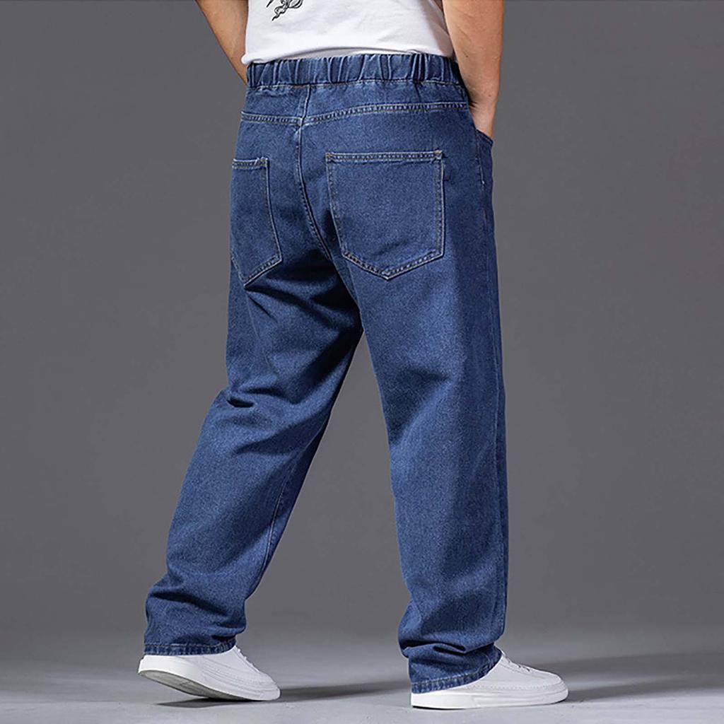 Men's Thick Legs And Wide Trousers, Men's Straight Loose Big Feet Long Trousers With Wide Elastic Legs