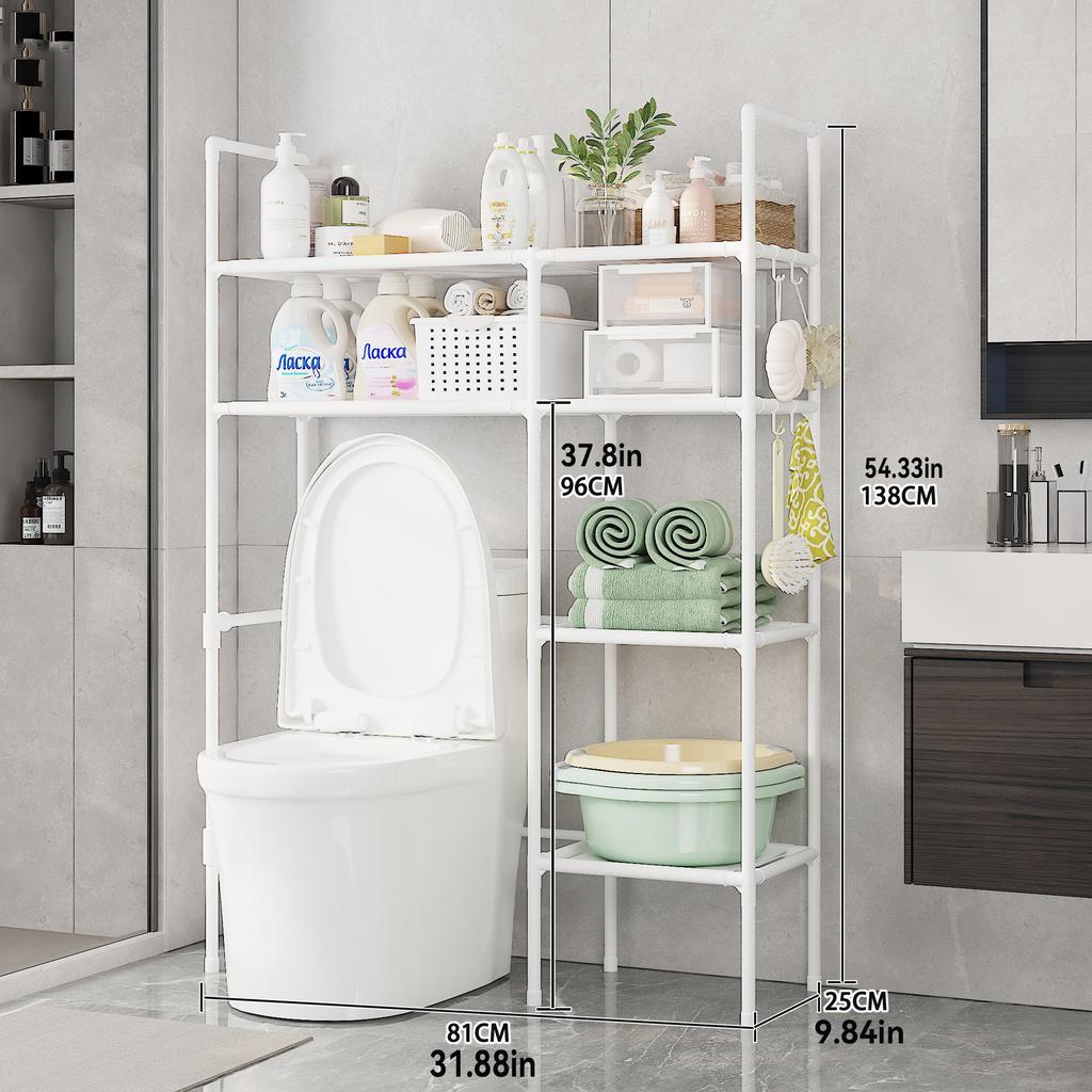 2/3 Tier Bathroom Storage Cabinet - Space-Saving, Over-The-Toilet Storage Shelf, Easy to Assemble, Suitable for Bathroom Essentials with Rust-Proof
