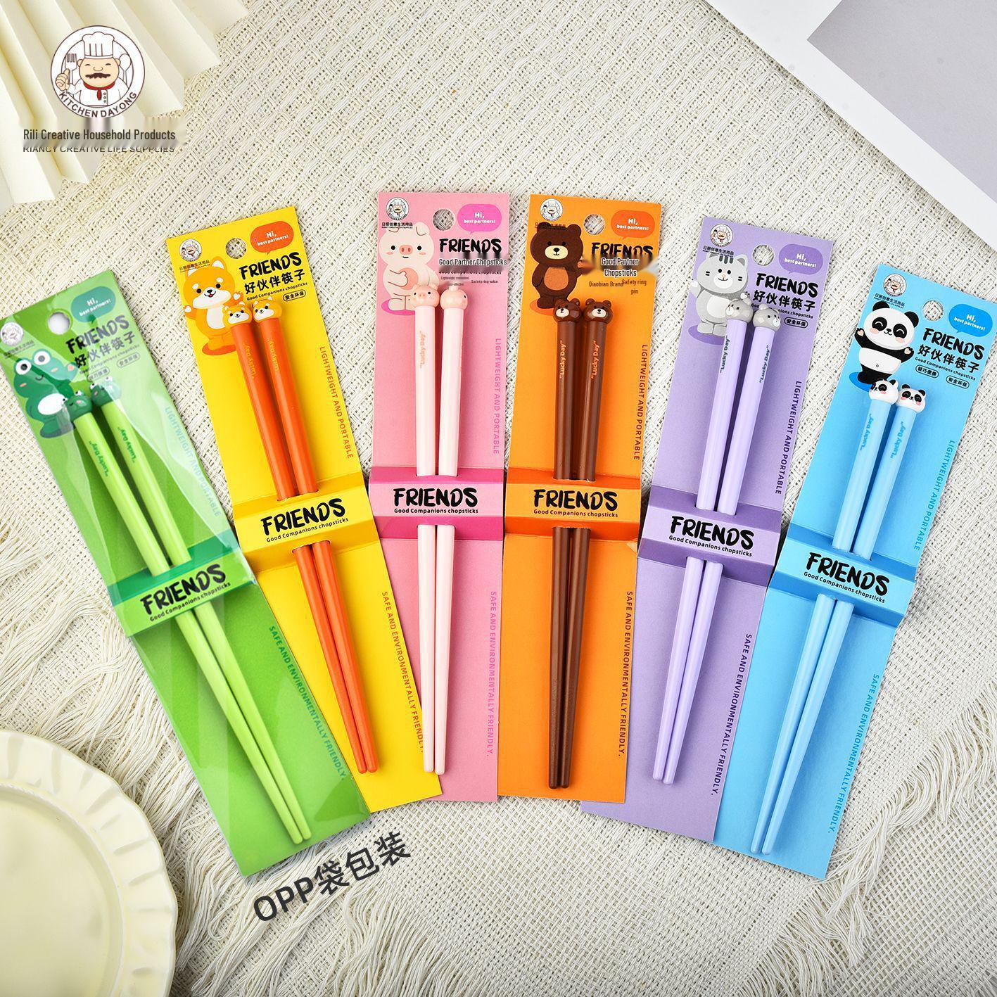 Cartoon Cute Children’s Plastic Chopsticks - Moisture-proof & High-Temperature Resistant Macaron Tableware