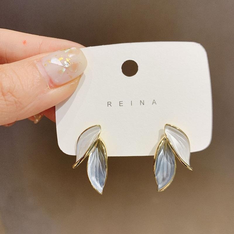 New Fashion Sliver Color Zircon Leaf Tassel Earrings for Women Delicate Elegant Long Personality Earrings Wedding Zircon Gifts