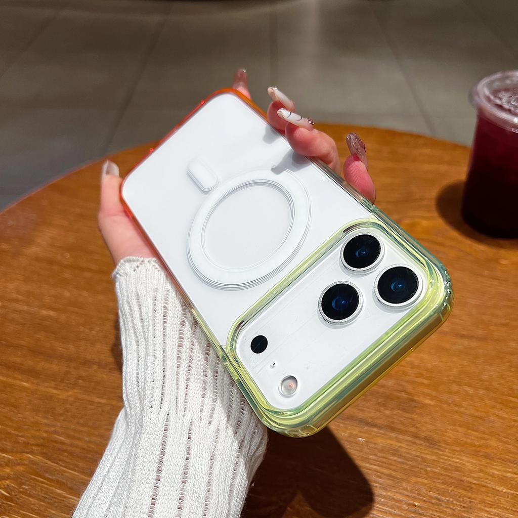 Gradient Colorful For Magsafe Cases For For Iphone 17 Air 16E 15 14 Plus 13 12 11 Pro Max Mini Magnetic Wireless Charge Clear Cover