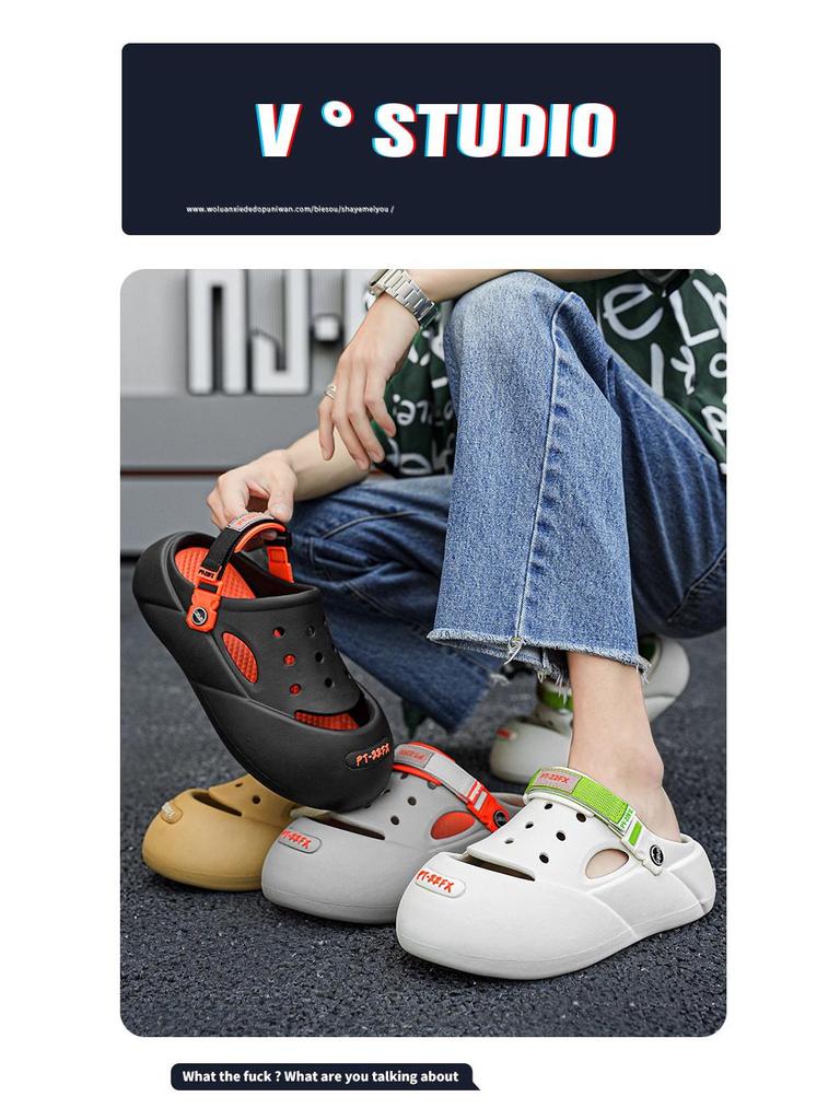 Unisex Summer Garden EVA Hole Shoes: Casual Outdoor Sandals & Trendy Beach Baotou Slippers