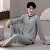 Pajamas Men'S Spring And Autumn Waffle Cotton Long Sleeve Autumn Cotton Large Size Casual Loungewear Set