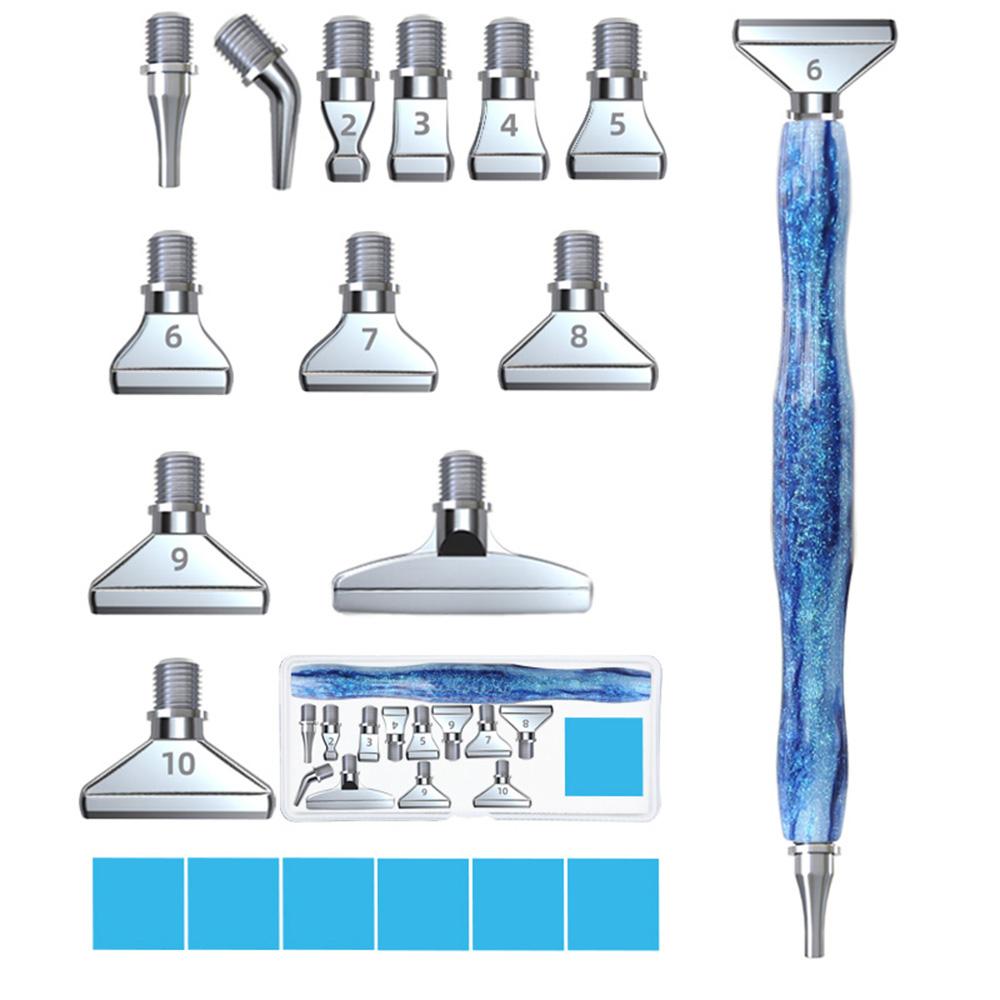 Caneta de Pintura com Diamantes de Resina 5D Fio Cabeças de Caneta de Metal de Reposição Canetas de Broca de Ponta Com Argila Adesiva Artesanato de Arte DIY Pintura com Diamantes