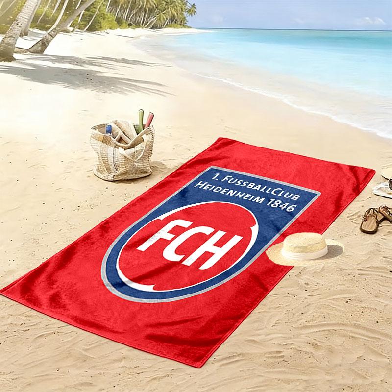 FC Heidenheim Print Beach Towel, Large Soft Quick Dry Towel for Beach Camping Swimming