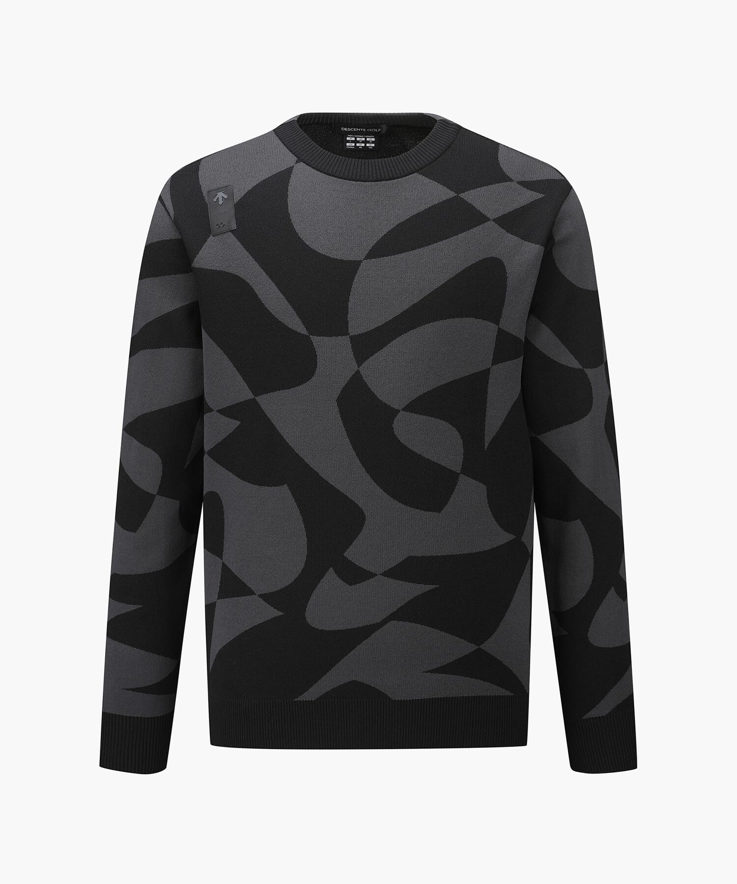 Descente Golf Men S Jacquard Pattern Sweater (Dq12Mfkp12) Blkg/110