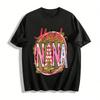 Blessed Nana Graphic Tee Heart Pattern Grandma Casual Top Pure Cotton T-shirt