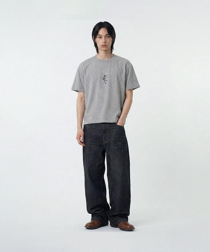 Odeupeol Lightning Crop T-Shirt(Gray)
