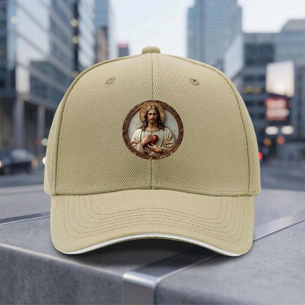 Sacred Heart Adjustable Baseball Cap Lightweight Breathable Unisex Hat For Daily Wear Valentines Day Gift