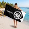Asciugamano da Spiaggia Personalizzato Eintracht Frankfurt, Stampa Testo Nome Personalizzato, Asciugamano Morbido ad Asciugatura Rapida con Logo Calcio, Regalo per le Vacanze