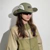 Cotton Wide Brim Sun Hat Splicing Color Hiking Hat Breathable Drawstring Fisherman Hat  Travel