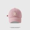 Pink hat women's summer wide brim show face small baseball cap casual versatile embroidered cap