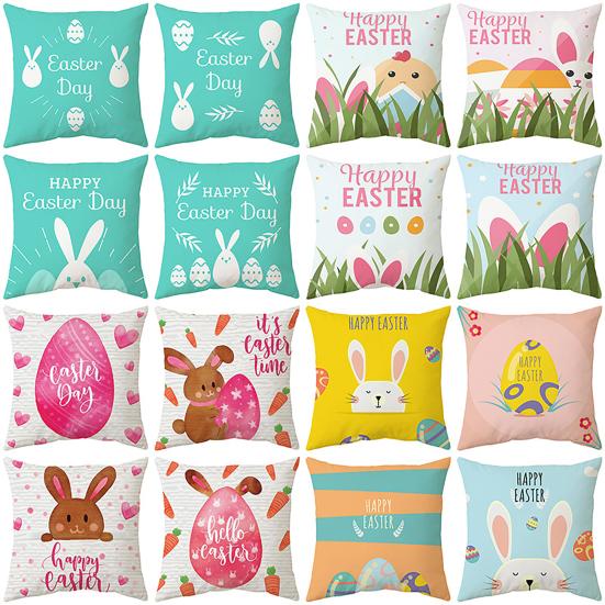 

Наволочка на молнии с английским словом Весна Счастливой Пасхи Цветы Банни Чехлы для подушек Хозяйственные товары