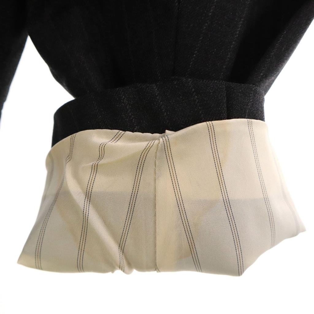 Aquascutum Striped Pattern tailored jacket AB-6 gray Double button Men's Used