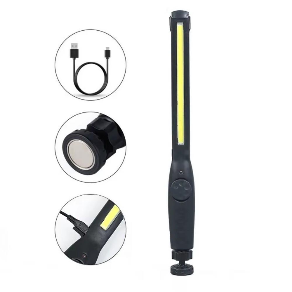 USB Rechargeable Flashlight With Magnet Emergency Lamp Torch LED Work Light Workshop