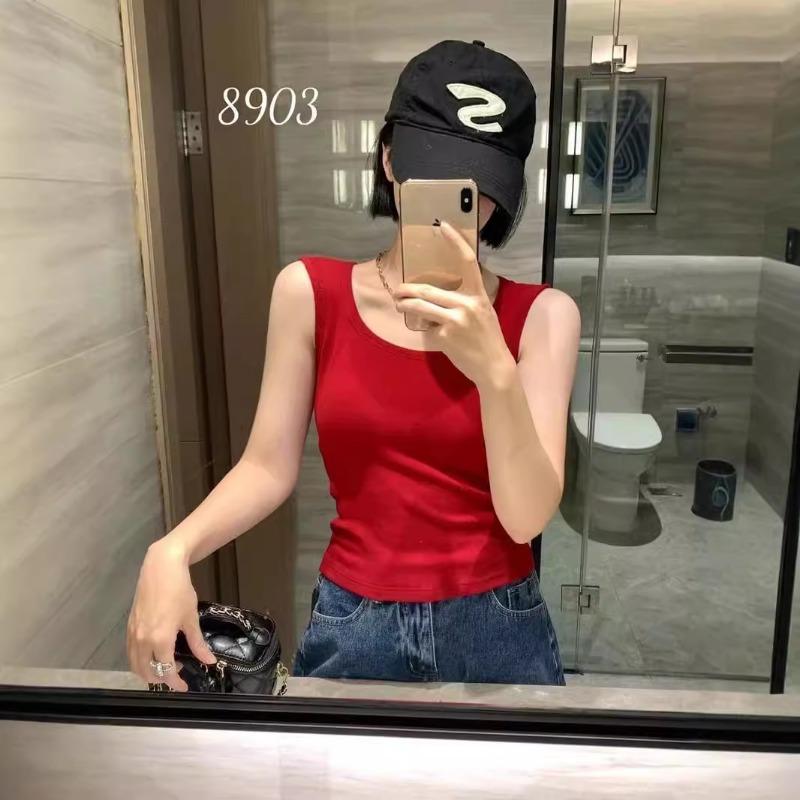 New Autumn and Winter Wide Shoulder Back Heart Collection with Breast Cushion Back Heart Comfortable Soft Female Inner Top