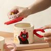 Geschenkbox-Set mit Deckel Kätzchen-Cartoon-Tasse Große Kapazität Wasserbecher für Mädchen Paar Keramiktassen-Set