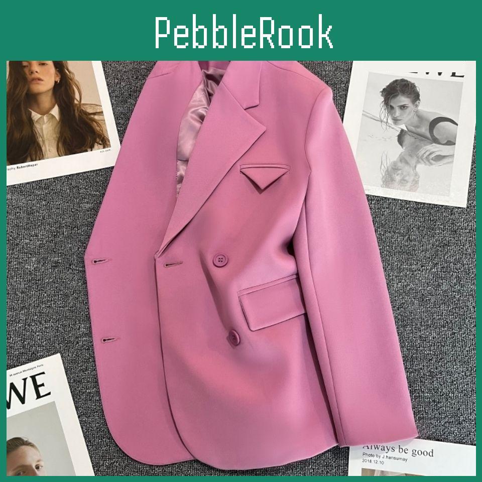 Autumn Rose Fashion Women Design Blazer And Jackets Double Breasted Coat Formal Work Wear