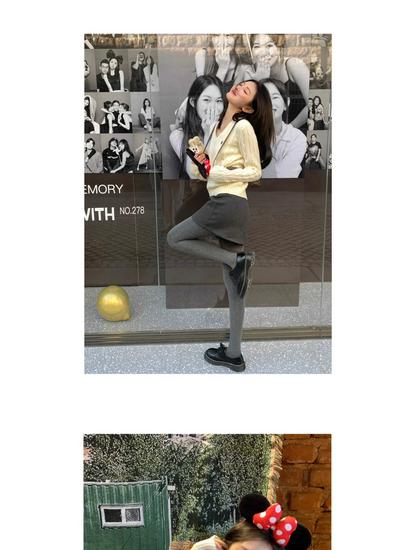 2026 Spring/Autumn High-End Gray Wool Blend Slimming A-Line High-Waisted Midi Skirt - Korean Style for Women