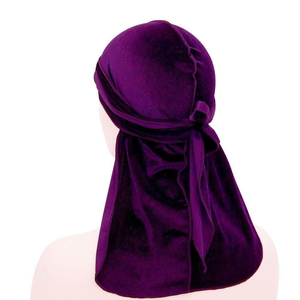 Long Tail Durags Caps Velvet Head Wrap New Bandana Beanie  Unisex