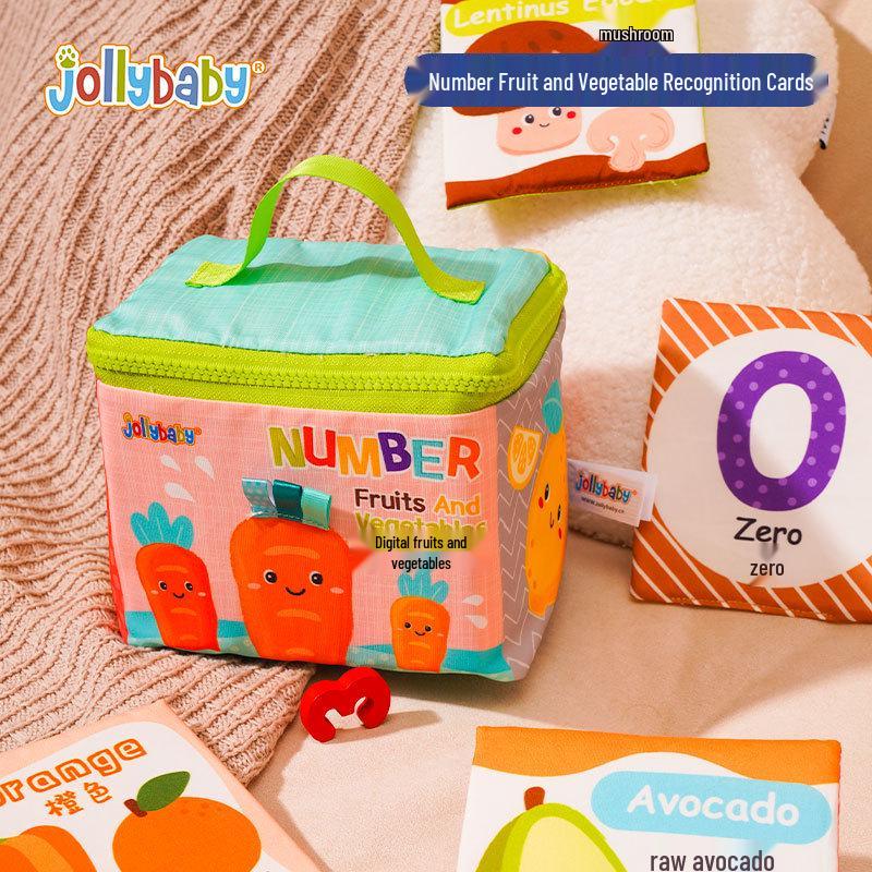 

Jollybaby Познавательная тканевая книга с картинками: Моющаяся, Устойчивая к разрывам детская игрушка Set of 26 Cloth Cards