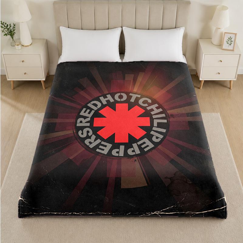 Red Hot Chili Peppers Print Flannel Blanket Cozy Lightweight Plush Throw Blanket For Bed Sofa Household Use