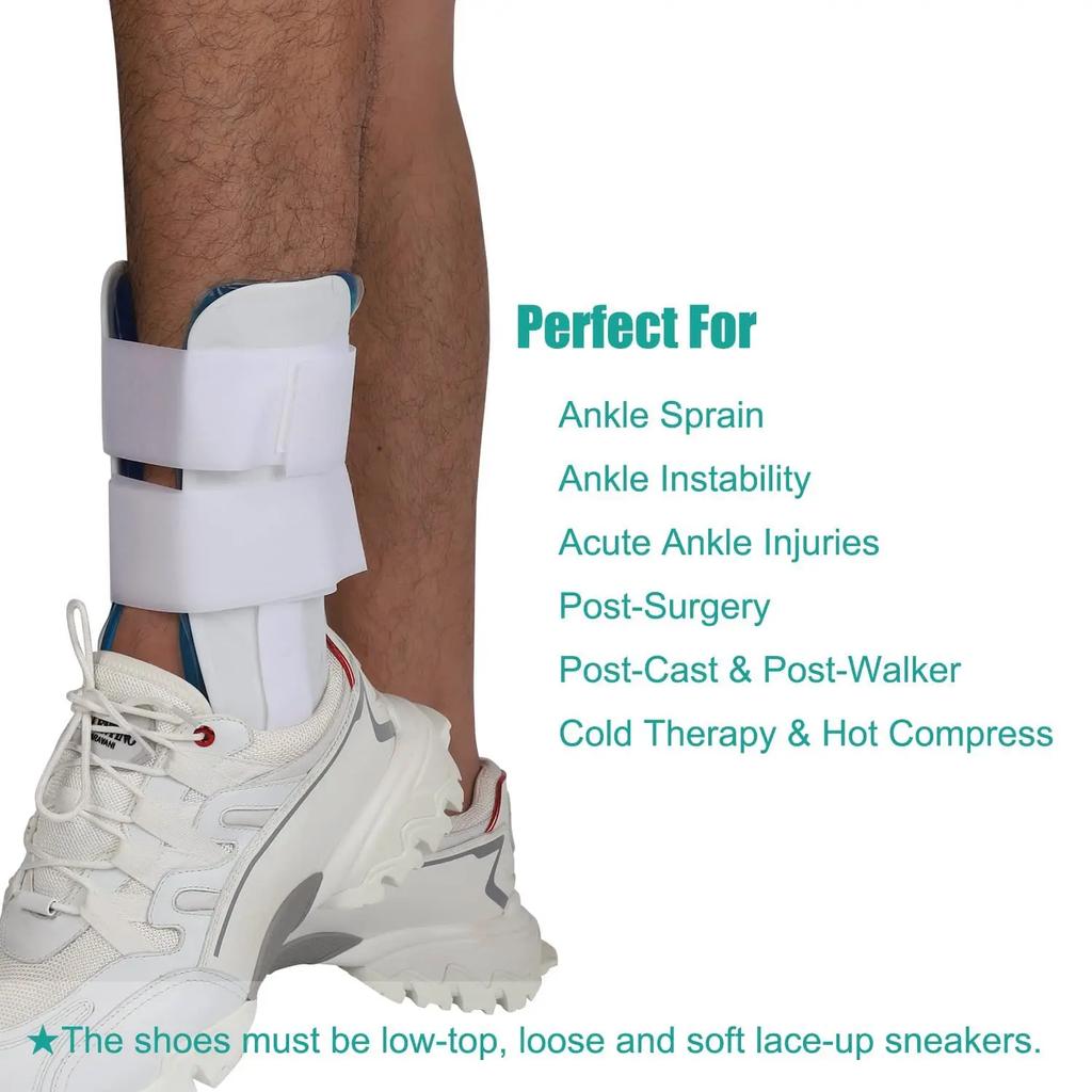 Full Gel Pad Ankle Stirrup Brace for Ankle Sprains, Foot Injuries, Tendonitis, Ankle Support Splint Stabilizer for Men and Women