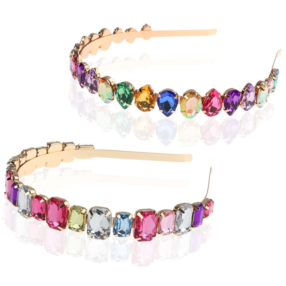

Luxury Party Jewelry Gifts Baroque Style Rhinestone Headband Pearl Hair Band Head Wrap Gem Crystal