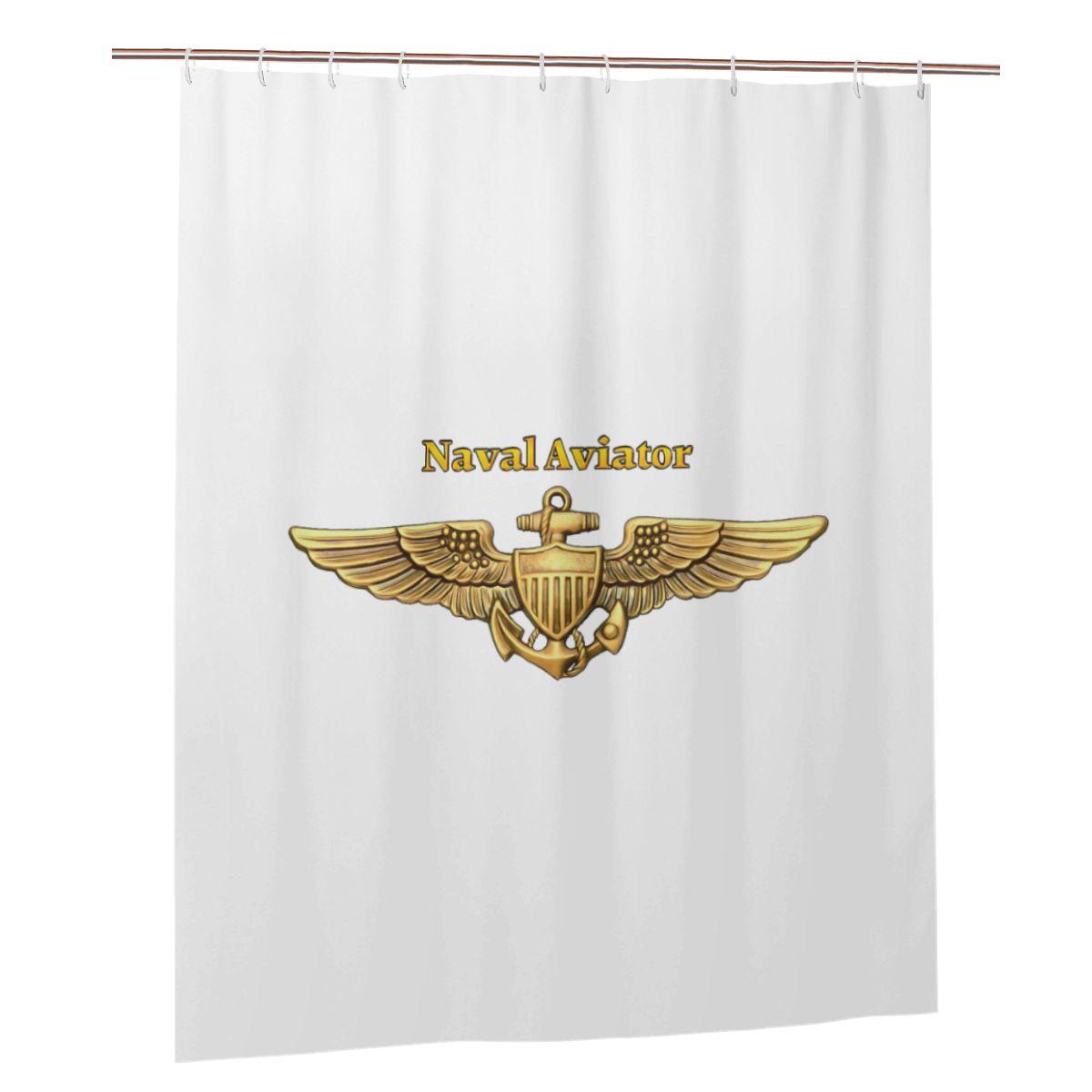 

Navy Aviator Wings Shower Curtain Bathroom Polyester Waterproof Bath Curtains With Hooks W60H190(CM)-1 Pcs