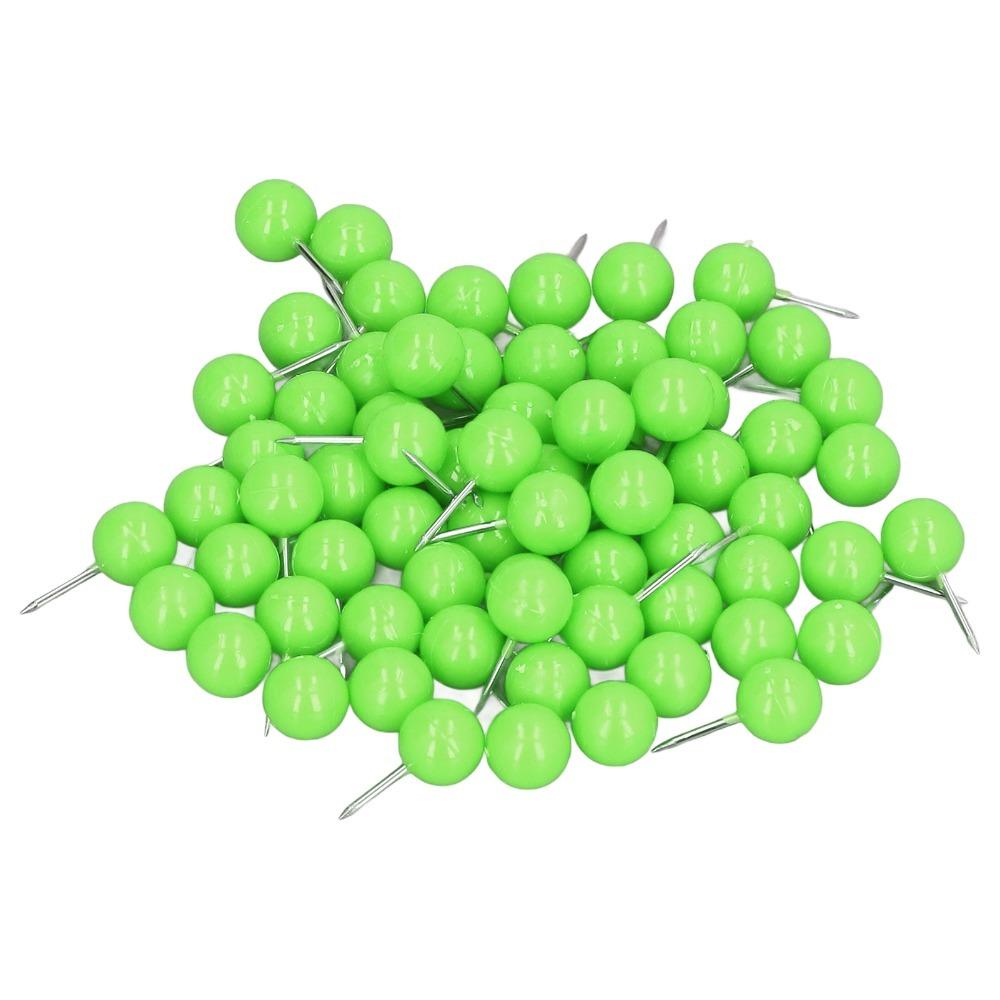 100Pcs 9.5*20mm Push Pin Round head Drawing Pin Decorative supply Map Pin  Map positioning зелёный