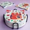 Cute Cat-shaped Ceramic Coaster Heat Insulation Pad Table Water Cup Holder Coffee Cup Non-slip Mat