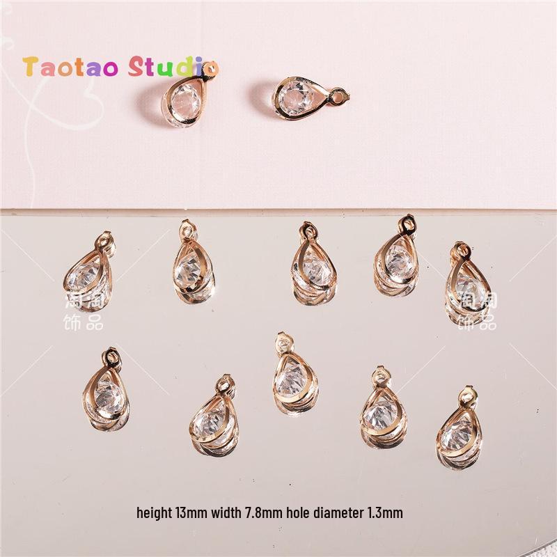 Dynamic Five-Pointed Star Pendant with Zirconia Water Drop, DIY Zircon Earrings, and Necklace Jewelry Accessories