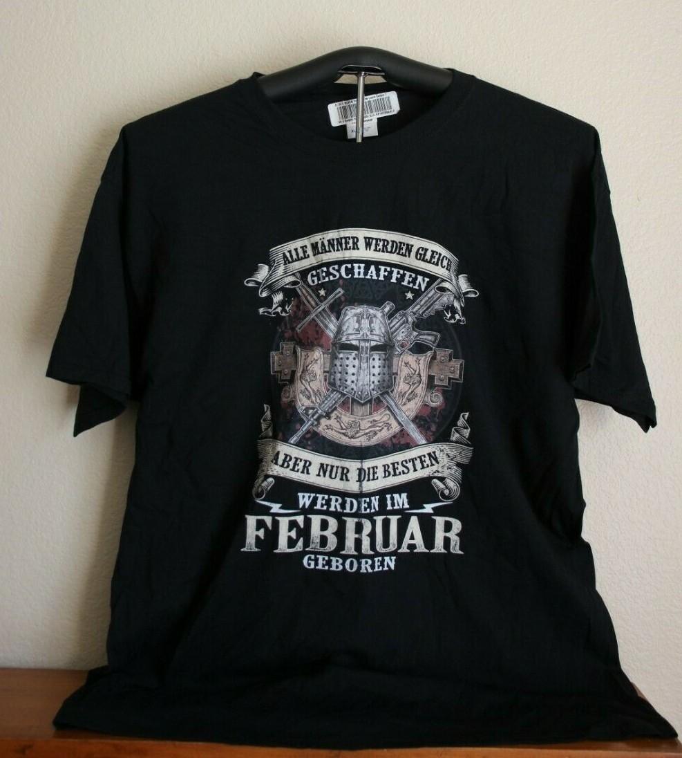 ALLE MANNER WERDEN GLEICH..WERDEN IM FEBRUAR GEBOREN T-Shirt, X-Large in Black XXL