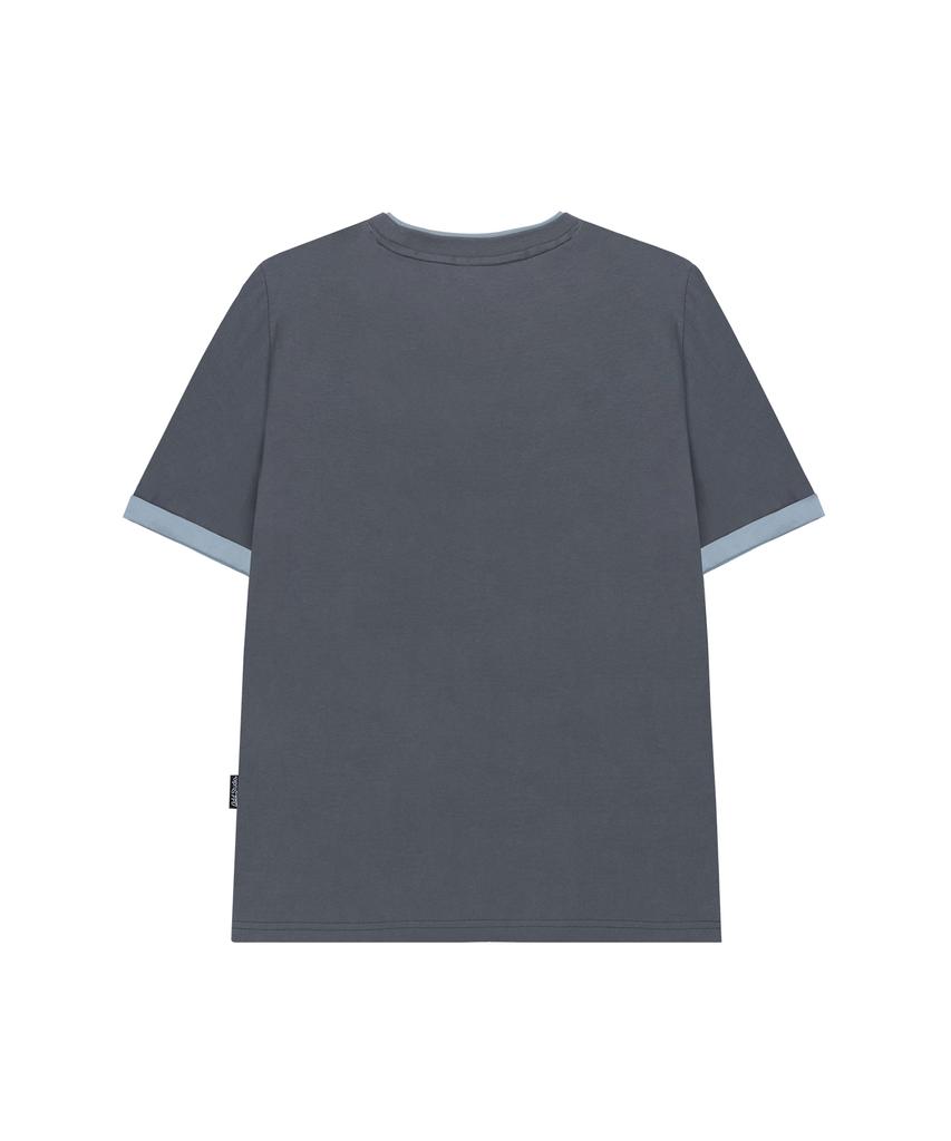 ODDSTUDIO Heaven Scent Color Layered Roll-Up T-Shirt - Magnet Gray