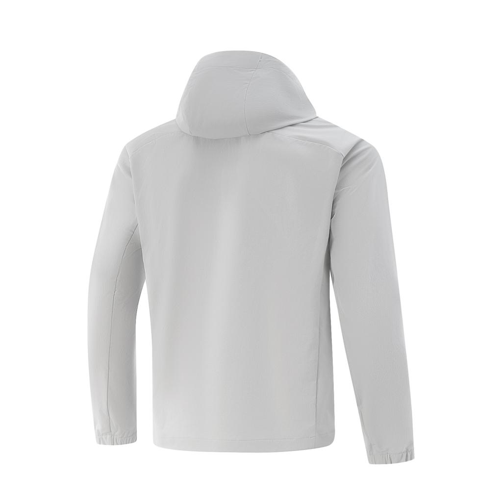 Li Ning Comfortable Minimalist Versatile Hooded Zip-Up Sports Jacket Men Jackets Coin-Gray AFDV675-9