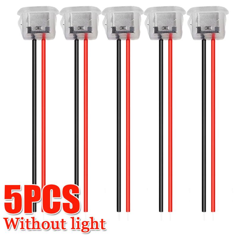 2-Pin USB Type-C Female Connector Input Charging Socket Waterproof Power Port 3A Female Chassis Connector with LED Lights