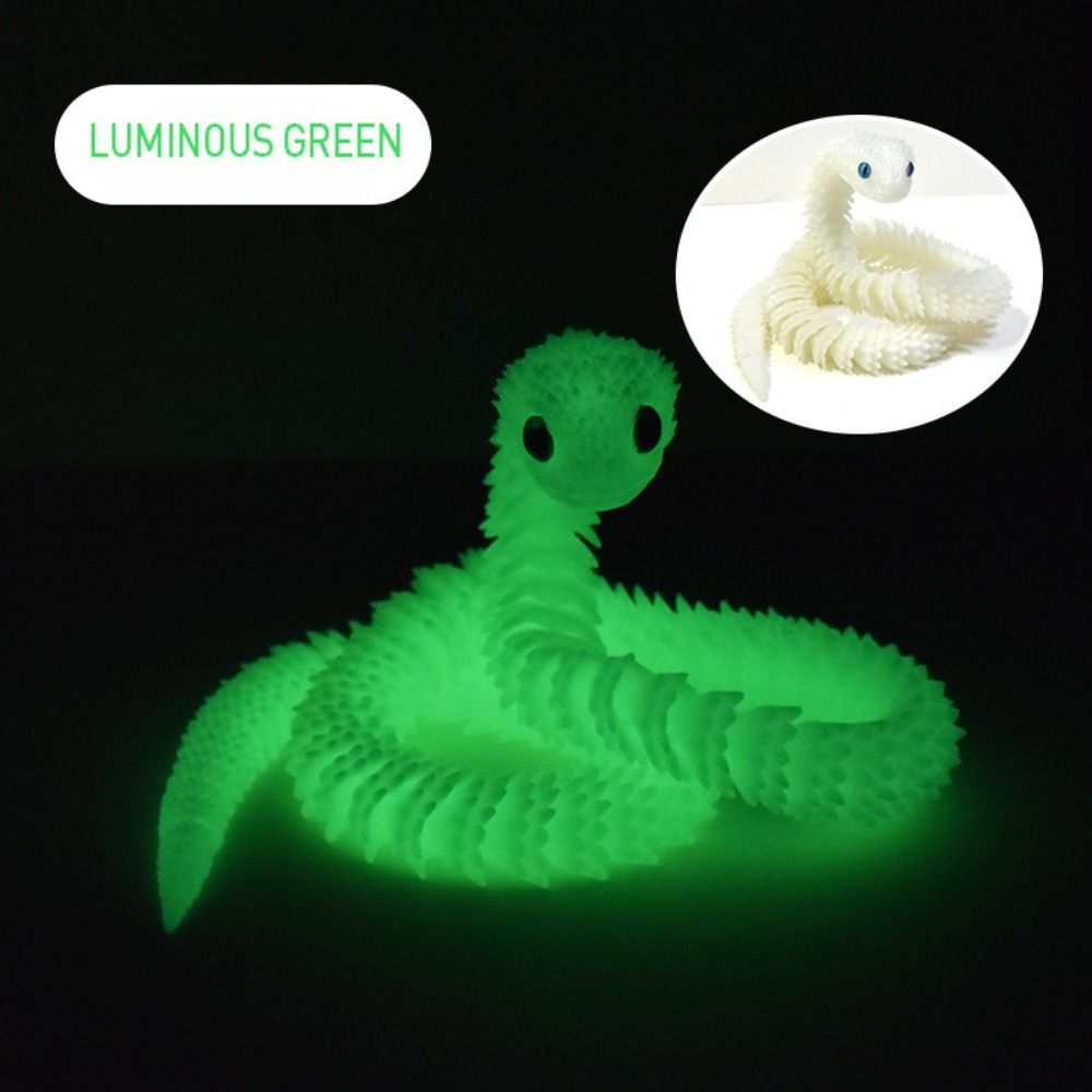 Creative Luminous Snake Ornament Rotatable 3D Printing Model Desktop Ornament