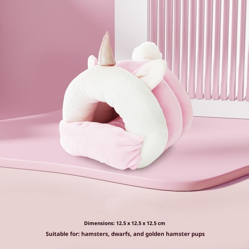 Cute Cartoon Plush Pet Hamster Warm Nest Bed Cotton Nest Flower Branch Mouse Sugar Glider Pet Accessories Pet Winter Supplies