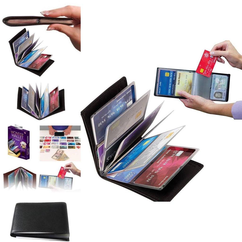 Large Capacity Pu Leather Wallet With Multiple Card Slots For Men And Women In Black