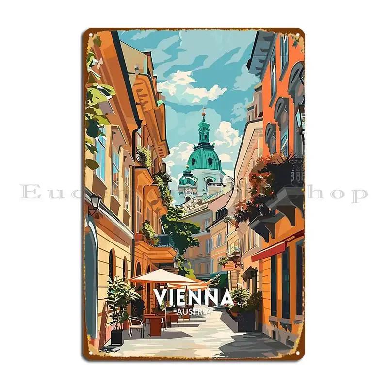 Vienna Austria Travel Art Metal Plaque Poster Garage Club Plaques Personalized Wall Custom Sign Tin Sign Poster 20x30cm(7.8x11.8inch)