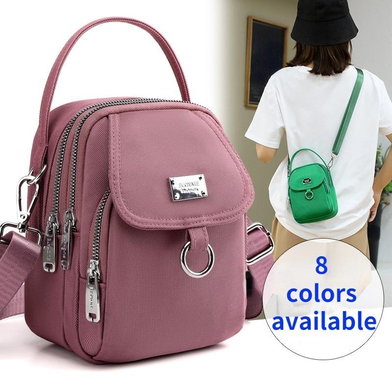 Fashionable 3 Layer Shoulder Bag Ladies Mini Bag Nylon Durable Fabric Girls Small Crossbody Bag