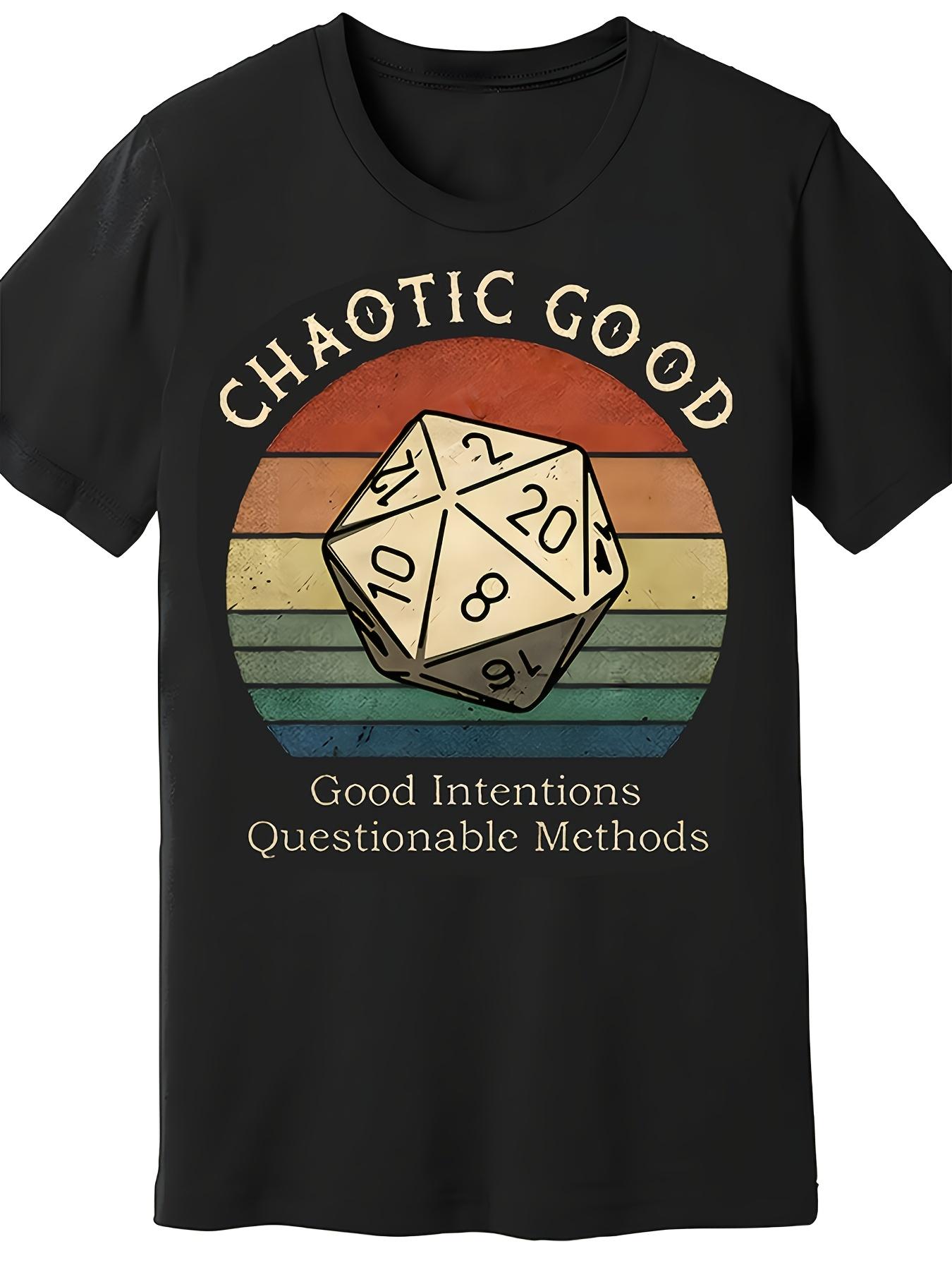 Men s Retro  Chaos Beauty  Pattern T-shirt -  Black, Featuring Dice Art Design, Fun and Casual, Suitable for Daily Wear - Men... S