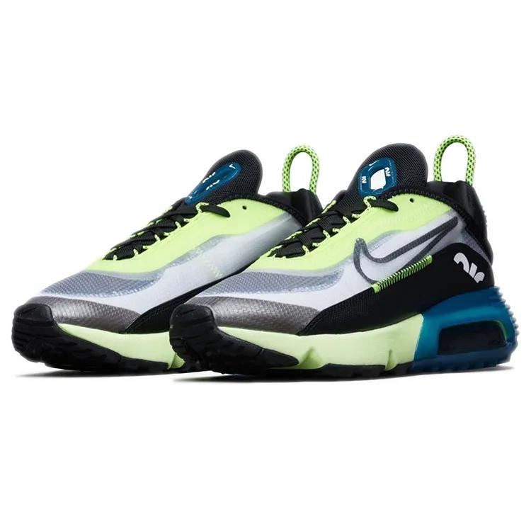 Nike Womens Air Max 2090 'Volt Valerian Blue' (women's sizes) White / Volt / Valerian Blue / Black Running Shoes CK2612 103