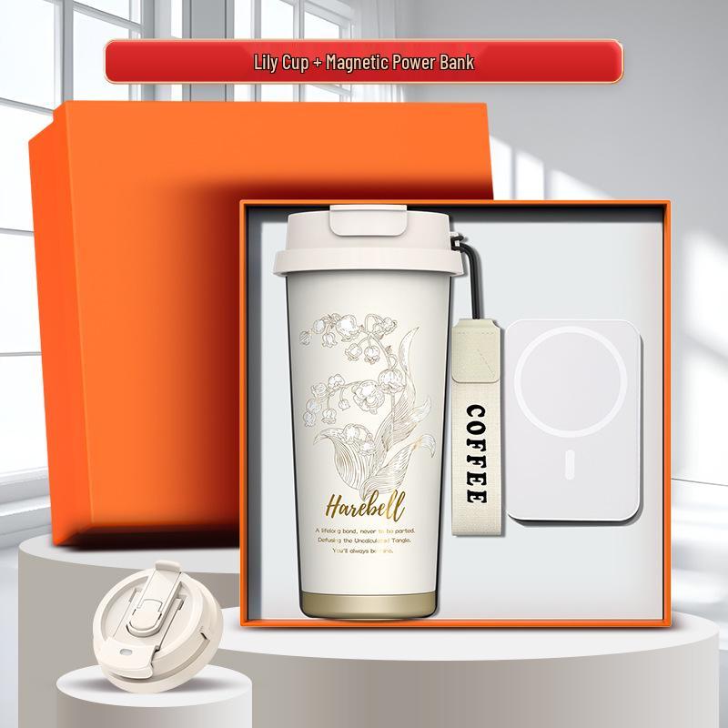 High-End Souvenir Gift Set: Custom Logo Coffee Mug & Power Bank