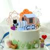 Cute Cartoon Train Cake Topper Birthday Party Decoration Miniature Train Decoration PVC Cupcake Cake Supplies Cupcake Toppers