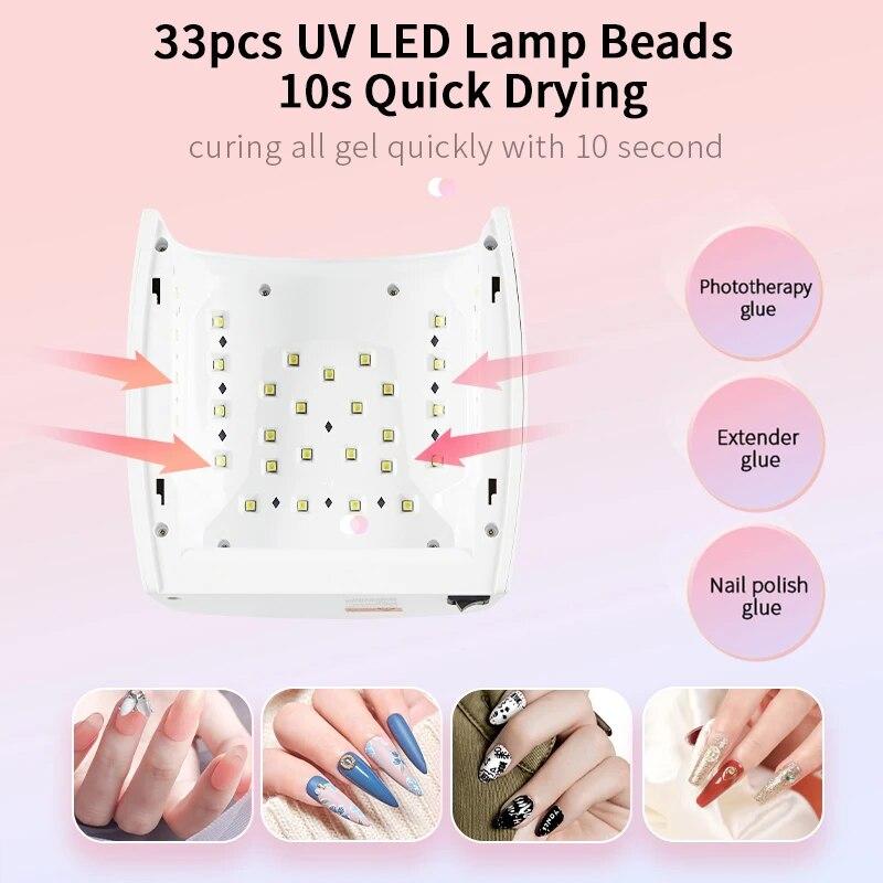 Wiederaufladbare UV-LED-Nagellampe, 66 W, kabelloser Nageltrockner für Gelpolitur, professionelle Nailart-Maniküre-Tools für zu Hause und den Salon