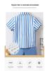 Boys' Two-Piece Summer Set: Korean Style Vertical Stripe Shirt & Casual Shorts